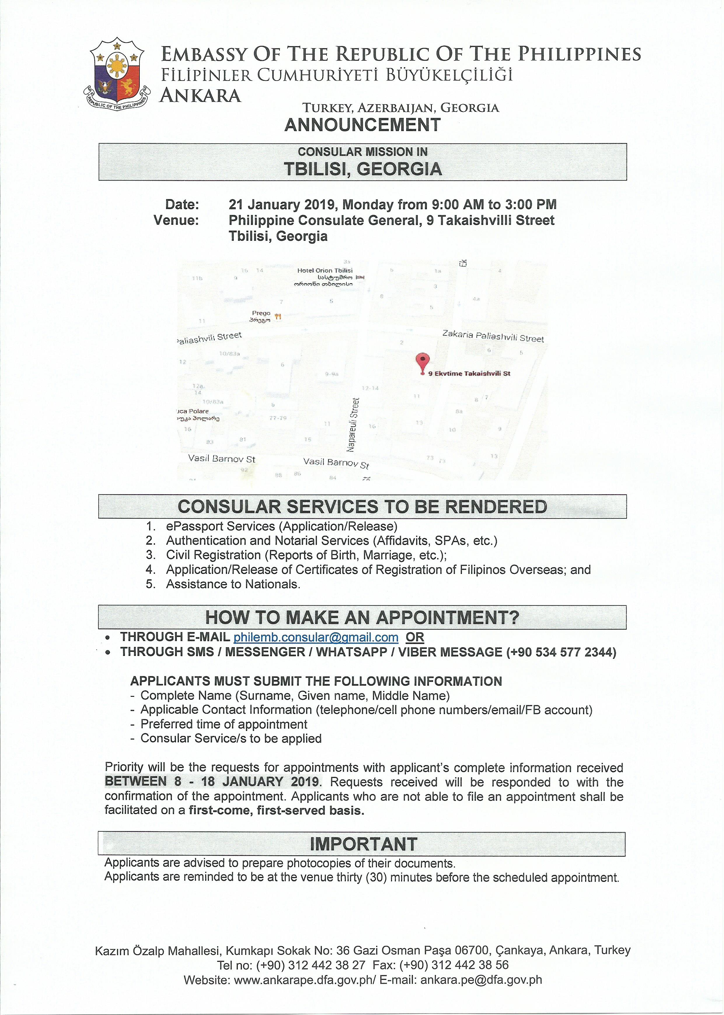 2019January8 ANNOUNCEMENT Consular Misison Tbilisi